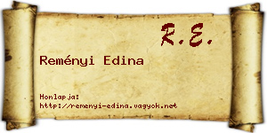 Reményi Edina névjegykártya